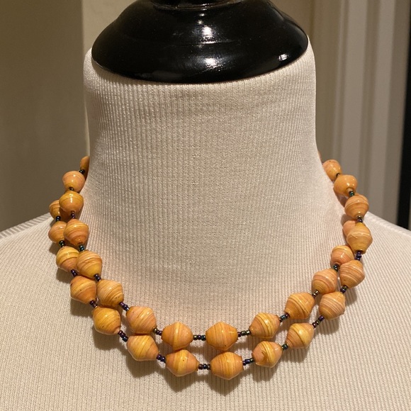 (4/$10) Bead for Life long necklace in tan - Picture 2 of 3